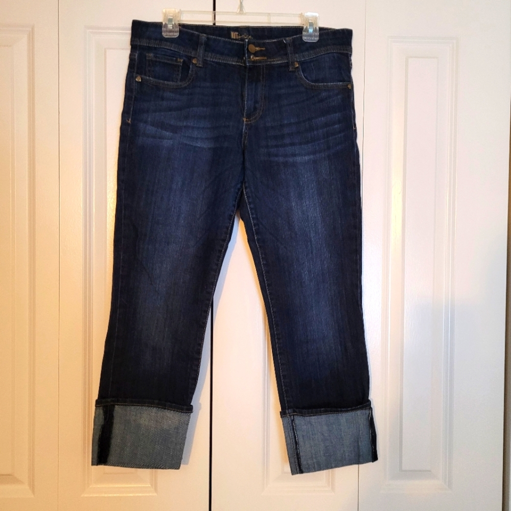 Kut from the Kloth jean capris with chunky cuffs size 10.